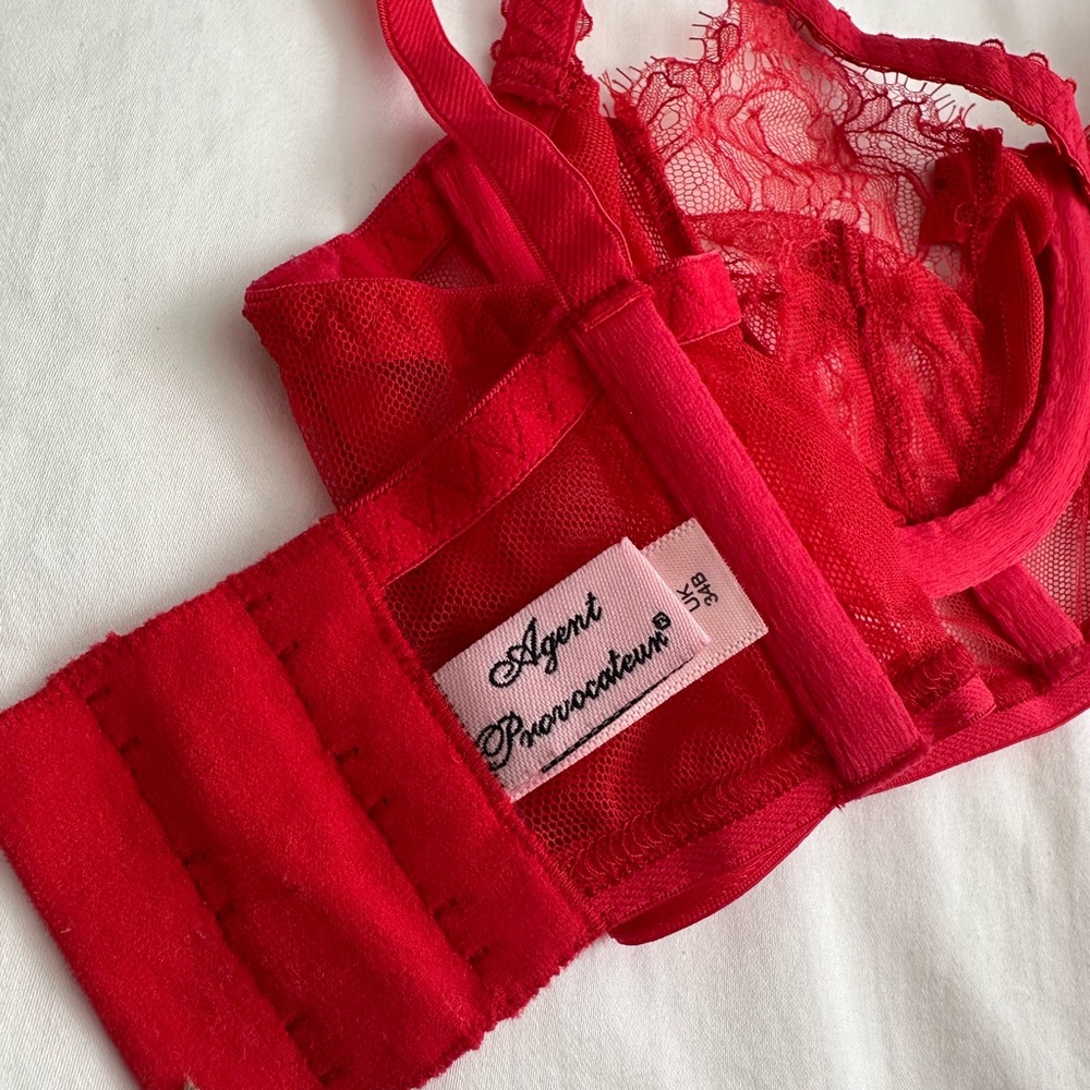 Agent Provocateur Scarlet Lace Bra - Picture 3 of 5